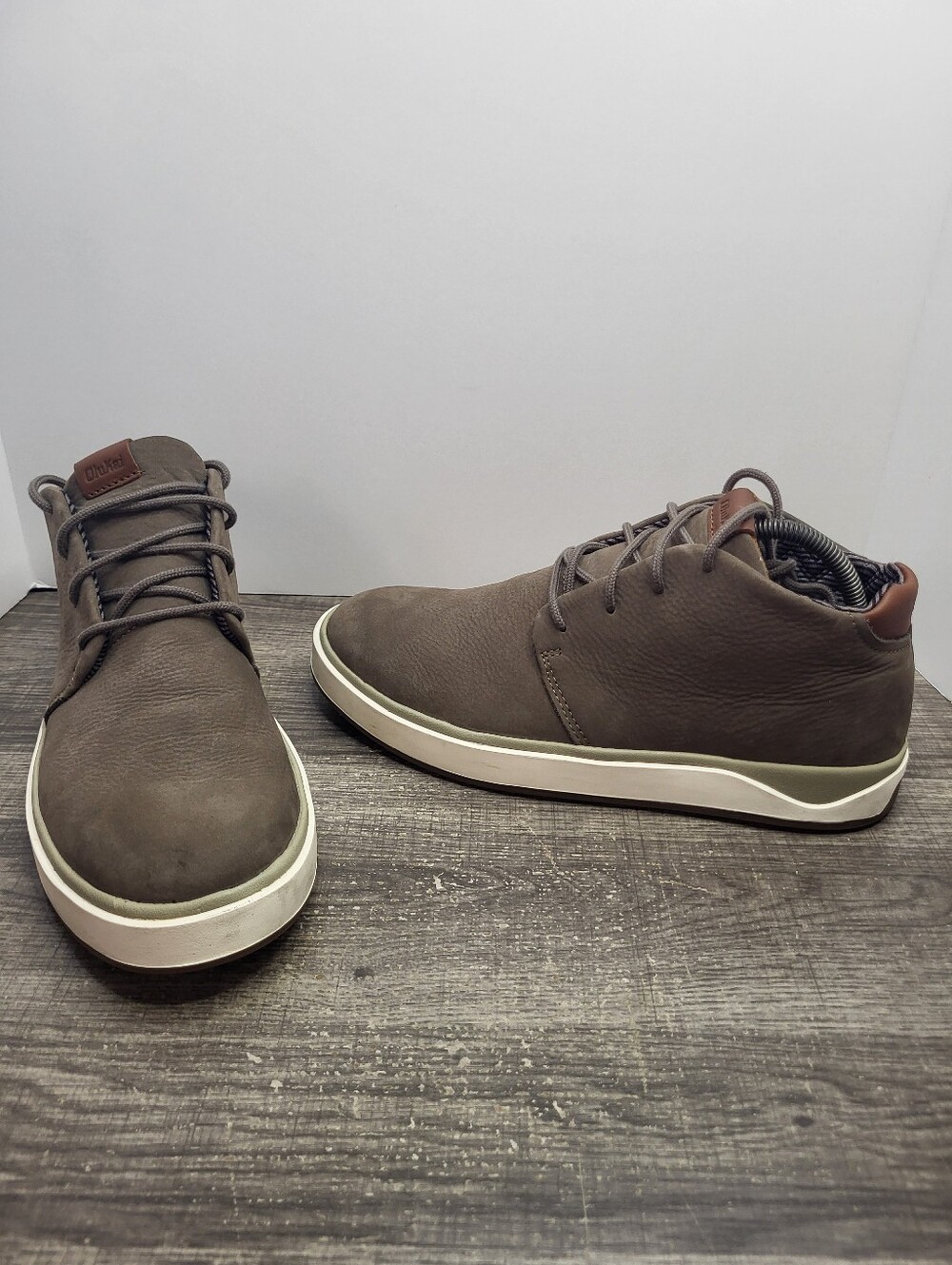 Olukai Boots Mens Size 8.5 Papaku 'Ili Chukka Mustang Leather Round Toe Ankle